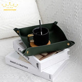 Leather Folding Storage Tray Portable Jewelry Display Tray