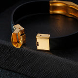 Leather Men Bracelet Stainless Steel Punk Silicone Bangle
