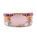 Leather Wrap Bracelet Natural Stone Statement Teengirl Women Jewelry