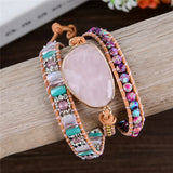 Leather Wrap Bracelet Natural Stone Statement Teengirl Women Jewelry