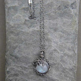 Moonstone Pendant Necklace Silver Charm Chain Necklaces For Women
