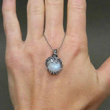Moonstone Pendant Necklace Silver Charm Chain Necklaces For Women