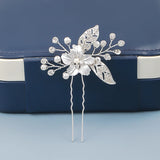 Pearl Flower Hairpins Rose Silver Hair Clip for Wedding