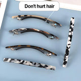 Leopard Acetate Geometric Hair Clips Vintage Hairpins Long Barrettes All Match