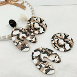 Leopard DIY Earrings Abstract Circular Oval Jewelry