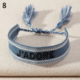 JADORE Braided Bracelet for Men Women Embroidery Lace Up Tassel Wrap