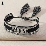 JADORE Braided Bracelet for Men Women Embroidery Lace Up Tassel Wrap
