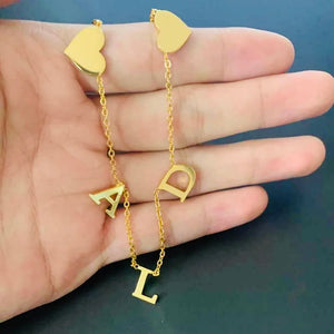 14K Letter Necklace Name Necklace Multiple Letters Necklace Gift