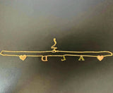 14K Letter Necklace Name Necklace Multiple Letters Necklace Gift