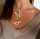 Letter Necklaces Initial Pendants Stainless Steel Choker Necklace