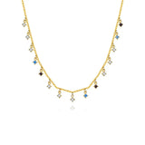 Geometric Square Zircon Necklace 925 Sterling Silver Jewelry