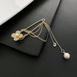 Titanium Steel Flowers Women's Brooch Tassel Jewelry