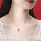 Stars Moon Charm Necklace Clavicle Rhinestone Chain Jewelry