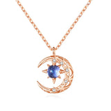 Stars Moon Charm Necklace Clavicle Rhinestone Chain Jewelry