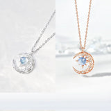 Stars Moon Charm Necklace Clavicle Rhinestone Chain Jewelry