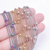 Stainless Steel Chain Necklace Beads Jewelry Choker