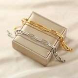 Link Chain Stainless Steel Bangle Bracelet for Women