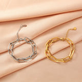 Link Chain Stainless Steel Bangle Bracelet for Women