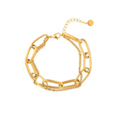 Link Chain Stainless Steel Bangle Bracelet for Women
