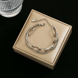 Link Chain Stainless Steel Bangle Bracelet for Women
