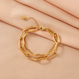 Link Chain Stainless Steel Bangle Bracelet for Women