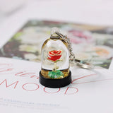 Little Prince Rose Flower Keychain Liquid Quicksand Keyring Bag Pendant