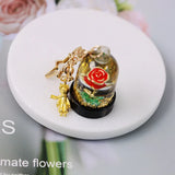 Little Prince Rose Flower Keychain Liquid Quicksand Keyring Bag Pendant