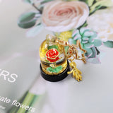 Little Prince Rose Flower Keychain Liquid Quicksand Keyring Bag Pendant