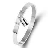 Lock Charm Bracelets Stainless Steel Metal Buckle Bangles Female