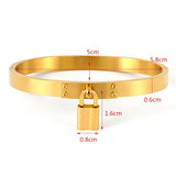 Lock Charm Bracelets Stainless Steel Metal Buckle Bangles Female