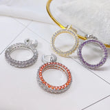 Lock Ring Hoop Earring Cubic Zirconia Wedding Jewelry Women Round Earrings