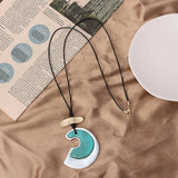 Vintage Resin Moon Pendant Collar Necklace for Women
