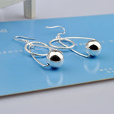 Geometric 925 Sterling Silver Earrings, Allergy-Free Drop Earrings for Women