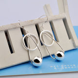 Geometric 925 Sterling Silver Earrings, Allergy-Free Drop Earrings for Women