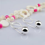 Geometric 925 Sterling Silver Earrings, Allergy-Free Drop Earrings for Women