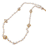 Vintage Pearl Beaded Long Necklace for Women