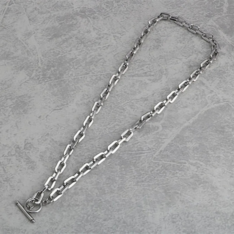 Square OT Buckle Stainless Steel Necklace