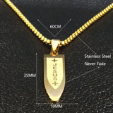 Stainless Steel Jesus Bullet Necklace for Men N1164S02