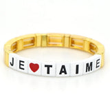 Vintage Red Heart MOM Bangles For Women Jewelry