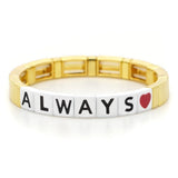 Vintage Red Heart MOM Bangles For Women Jewelry