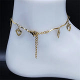Love Heart Anklet Stainless Steel Summer Beach Charm Anklets Bracelet
