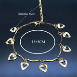 Love Heart Anklet Stainless Steel Summer Beach Charm Anklets Bracelet