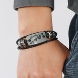 Love Heart Charm Bracelet Cuff Wrap Leather Wristbands Braided Bangle