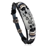 Love Heart Charm Bracelet Cuff Wrap Leather Wristbands Braided Bangle