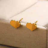 Love Heart Earrings Stainless Steel Piercing Ear Studs Women Jewelry