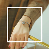 Love Heart&Round Tag Charm Bracelets Stainless Steel Bohemia Chain Jewelry