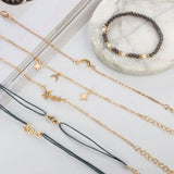Love Star Sun Moon Bead Hand Chain Bracelet Set For Women