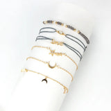Love Star Sun Moon Bead Hand Chain Bracelet Set For Women