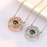 Love's Vow Pendant Necklace 925 Silver 100 Language Love Lady Girl Gift