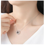 Love's Vow Pendant Necklace 925 Silver 100 Language Love Lady Girl Gift